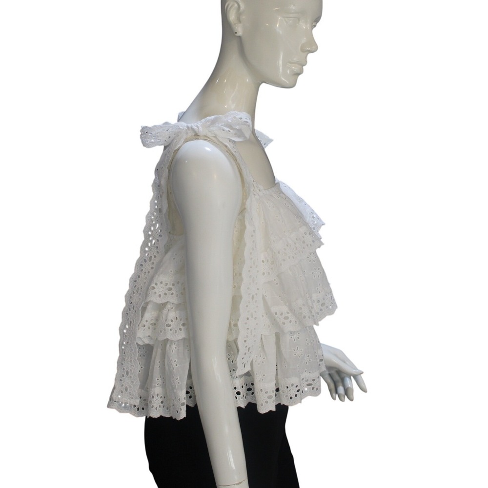 Petal and Pup White Eyelet Tiered Ruffle Lace Tank Top NWT Size S - Picture 2 of 9